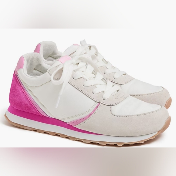 J. Crew Shoes - J Crew Womens City Sneakers, NWT, Size 7.5, Pink and White